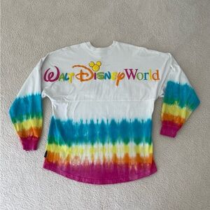 Walt Disney World Spirit Jersey Tie Dye Lemon Small Long Sleeve Rare!